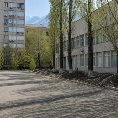 Двор офиса с кучами грунта и мусора после ремонта