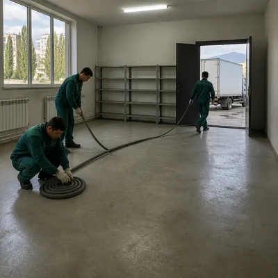 Освобождённая подсобка столовой после вывоза отходов