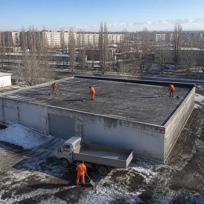 Кровля очищена до покрытия, снег вывезен