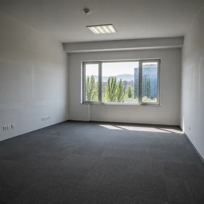 An empty office after old office furniture removal, Bostandyk district