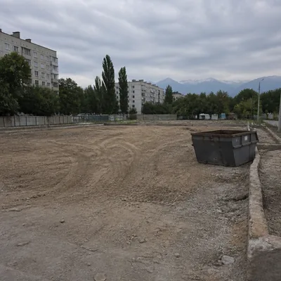 Cleared site after old furniture removal, Turksib district