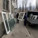 Customer photo: removal of old windows and double-glazed units