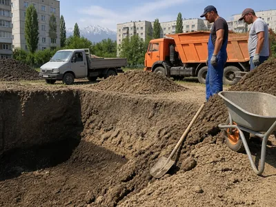 Котлован с вынутым грунтом